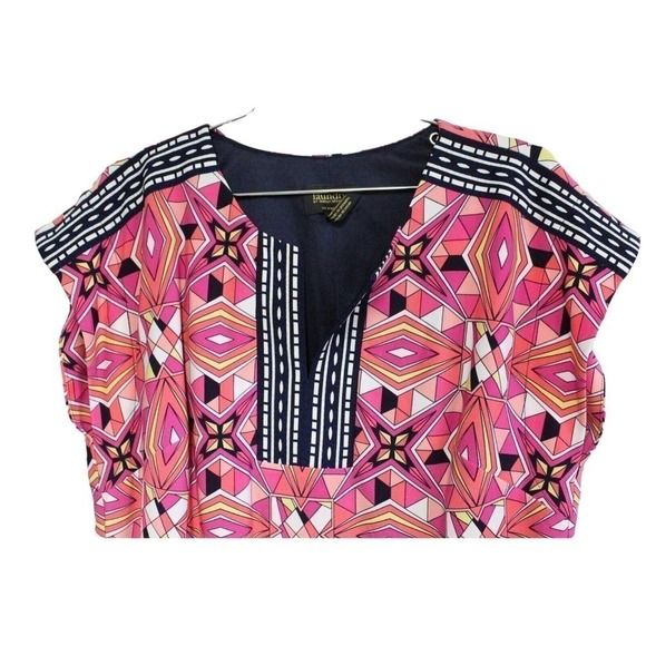 Laundry By Shelli Segal Printed Shift Dress Size S Multi Color Resort Summer - Picture 2 of 4